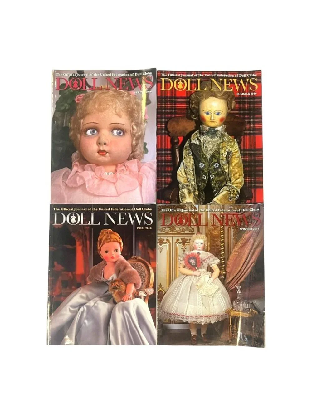 Doll News Magazine 2016 Full Year Lot 4 Issues Spring Summer Fall Winter UFDC